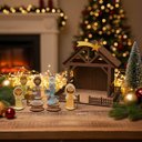 Ver imagem 2 de Presépio de Natal Pequeno em Mdf 4mm Colorido 19x15x18cm Montável com Caixa