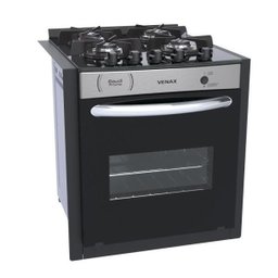 FOGAO DE EMBUTIR 4 BOCAS VENAX GAUDI PRISMA VITREO INOX GAS GLP - 1