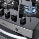 Ver imagem 3 de FOGAO DE EMBUTIR 4 BOCAS VENAX GAUDI PRISMA VITREO INOX GAS GLP