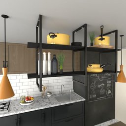 Prateleira Industrial Suspensa Teto Cozinha pratileira prateleira mdf nicho industrial nichos para - 2
