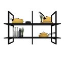 Ver imagem 3 de Prateleira Industrial Suspensa Teto Cozinha pratileira prateleira mdf nicho industrial nichos para