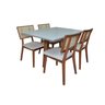 Conjunto Sala De Jantar Mesa Lara 120x90 Madeira Maciça 4 Cadeiras Manu Jequitibá Móveis Lara/Manu - 1