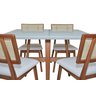 Conjunto Sala De Jantar Mesa Lara 120x90 Madeira Maciça 4 Cadeiras Manu Jequitibá Móveis Lara/Manu - 4