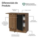 Ver imagem 3 de Balcão de Canto 1 Porta Rustic/Preto Lux Madesa