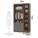 Ver imagem 3 de Guarda Roupa Modulado 3 Portas e 4 Gavetas 132cm Veneza Luciane Móveis