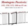 Grade Portão Pet Bebê Divisor Ambiente 143 a 148 Cm Preto - 4
