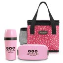 Ver imagem 1 de Bolsa Térmica Feminina Lanche + Marmita + Garrafa: 3 Peças - Rosa Chiclete