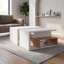 Ver imagem 3 de Kit 2 Mesa de Centro para Sala 68 Cm B92 Branco Montana Novam