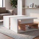 Ver imagem 2 de Kit 2 Mesa de Centro para Sala 68 Cm B92 Branco Montana Novam