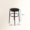 Banqueta Itália Redonda Estofada 65cm Aço Preto e Corino Impermeável - para Cozinha e Bar - 4
