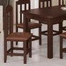 Conjunto Mesa com 8 Cadeiras Madeira Maciça Estofado Corino Marrom 200cm Castanho Amelia Shop Jm - 6