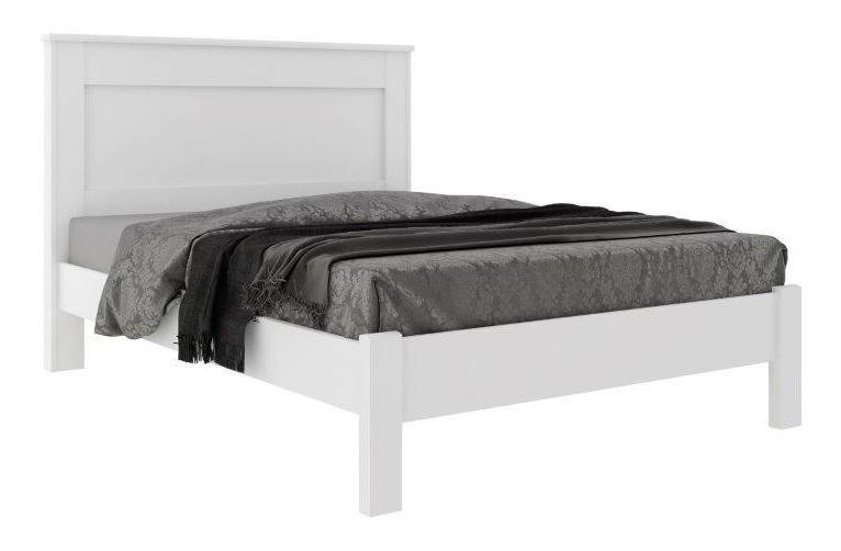 Cama De Casal Munich Cor Branco Amadeirado P/ Colchão 1,38m ROBEL