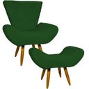 Ver imagem 1 de Kit Poltrona Decorativa Para Sala Recepção Escritório Consultório + Puff Emilia Suede