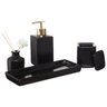 Jogo Banheiro Lavabo Porcelana Bandeja Aromatizador Difusor / Kb-805 - Preto - 3