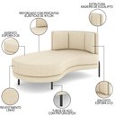 Ver imagem 3 de Chaise Longue Divã 164cm Braço Esquerdo Logus D06 Linho Creme - Mpozenato