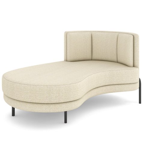 Chaise Longue Divã 164cm Braço Esquerdo Logus D06 Linho Creme - Mpozenato