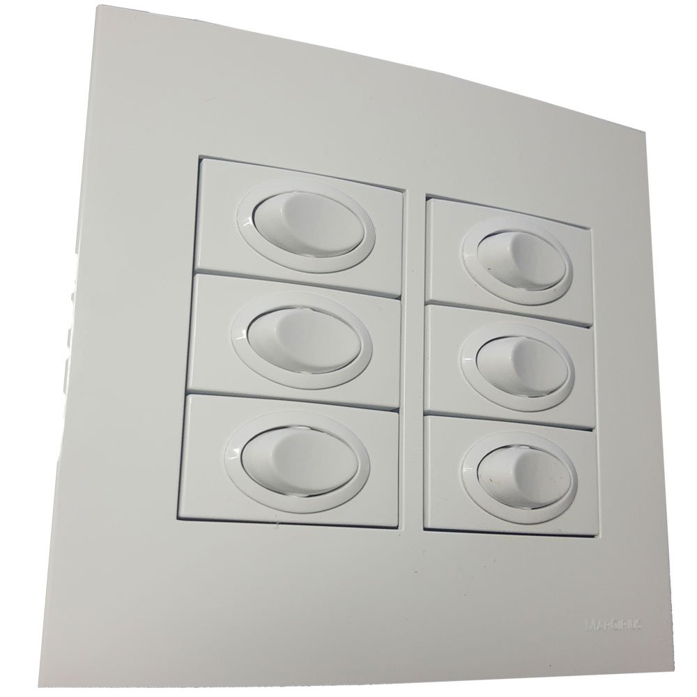 Caixa 4x4 Versatil Sobrepor Branco - 6 interruptores pulsador para aparelhos - 2