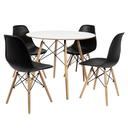 Ver imagem 1 de Kit Mesa Jantar Eames 110cm Branca com 4 Cadeiras Eiffel em Polipropileno