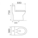 Ver imagem 2 de Vaso Sanitário com Caixa Acoplada Monobloco Adamas ADM-840 Completo com Assento Soft Close