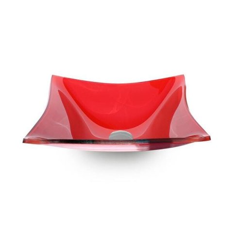 Cuba De Vidro Retangular Crt39 Vermelho Barroco Vmex