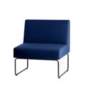 Ver imagem 1 de Poltrona Modular Pix Assento Courino Azul Base Aco Preto - 55303