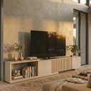 Ver imagem 2 de Rack Extensível para TV até 75 Polegadas 300x56cm Portas Ripadas Aruá CabeCasa MadeiraOriginals
