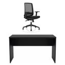 Ver imagem 2 de Conjunto Mesa de Escritório 140x60cm Cadeira Ergonômica Reclinável Sistema Syncron Pistão Classe 4
