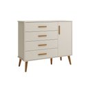 Ver imagem 3 de Kit Comoda Sapateira e Guarda Roupa Isis Pés Retrô 4 Portas 2 Gavetas Infantil Reller