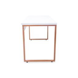 Mesa de Escritório Office Estilo Industrial 90 cm largura Larhome Branco e cobre - 3