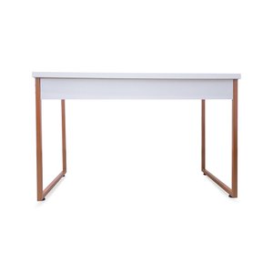 Mesa de Escritório Office Estilo Industrial 90 cm largura Larhome Branco e cobre