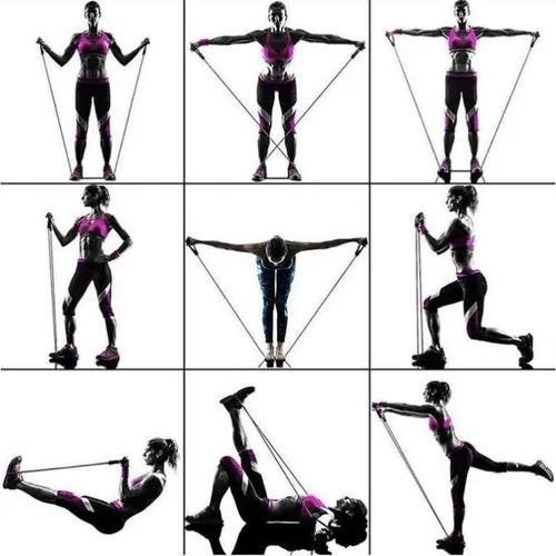 Kit Elásticos Extensores 13 Peças Musculação Yoga Pilates - 6