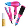 Kit viagem bivolt com mini secador mini chapinhae mini escova modeladora com protetor térmico - 1