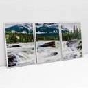 Ver imagem 1 de Kit Quadro Decorativo 3 Telas Canvas a Cachoeira Tacolado Moldura Flutuante 4,5cm Branca 80 X 120cm
