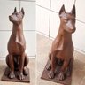 CACHORRO DOBERMANN O PAR ESCULTURA FERRO FUNDIDO PRONTO ARTES - 1