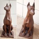 Ver imagem 1 de CACHORRO DOBERMANN O PAR ESCULTURA FERRO FUNDIDO PRONTO ARTES