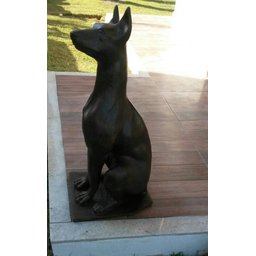 CACHORRO DOBERMANN O PAR ESCULTURA FERRO FUNDIDO PRONTO ARTES - 6
