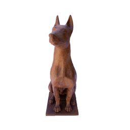 CACHORRO DOBERMANN O PAR ESCULTURA FERRO FUNDIDO PRONTO ARTES - 3