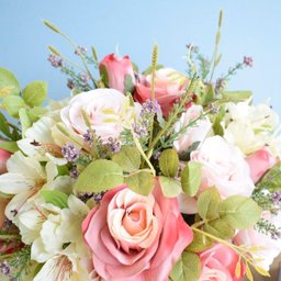 Flores artificiais Arranjo de Flores Rosas e Astromélias no Taça Rose Gold|Formosinha - 12