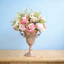 Ver imagem 1 de Flores artificiais Arranjo de Flores Rosas e Astromélias no Taça Rose Gold|Formosinha