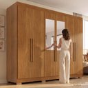 Ver imagem 6 de Guarda-Roupa Casal Malta 6 Portas 2 Gavetas com Pés e Espelhos Yescasa