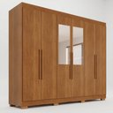Ver imagem 3 de Guarda-Roupa Casal Malta 6 Portas 2 Gavetas com Pés e Espelhos Yescasa