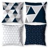 Kit 4 Almofadas Cheias 40cm X 40cm Decorativas Estampadas Digital Sala Sofá Quarto Geo Cinza - 1