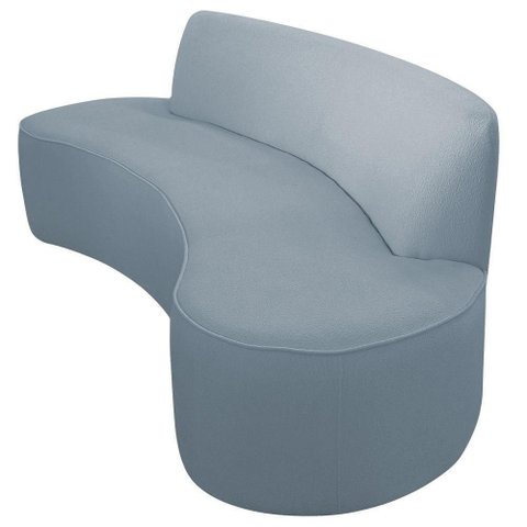 Sofá Orgânico 02 Lugares 150cm Mônaco Bouclé Azul Claro - Nexta Casa