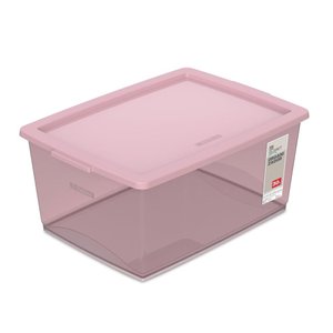 Caixa Organizadora Plástica Rosé 30l My Closet Ordene