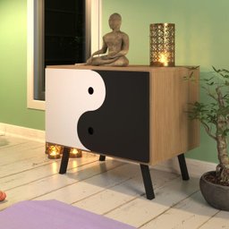 Armário de Chão Multiuso Cantinho Taoista Zen Meditação Madeira Metal Zen - 3 Armário de Chão Multiuso Cantinho Taoista Zen Meditação Madeira Metal Zen - 3