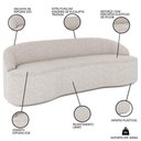 Ver imagem 2 de Sofá 3 Lugares para Sala de Estar Living 210cm Theo D06 Linho Pérola - Mpozenato