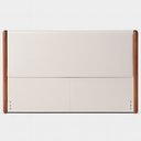 Ver imagem 2 de Cabeceira para Cama Box Queen 170cm Soft Courino Caramelo/bouclé Suave Off White - Sallar Home
