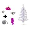 Árvore Natal Branca Decorada 2,10Cm 450 Galhos 6 Itens - 1
