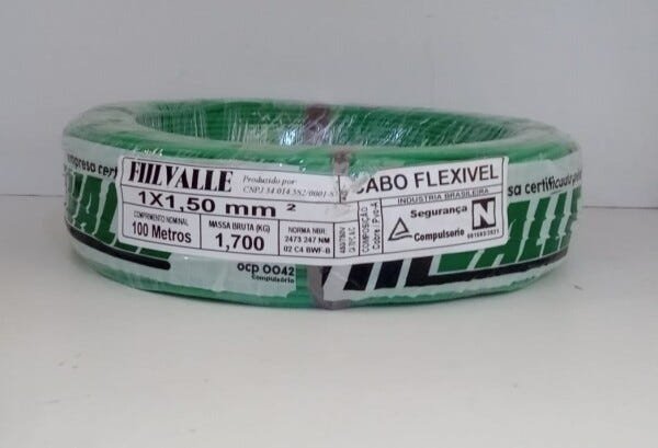 Cabos Flexiveis 1,5 - Rolo 100 Metros Verde - 1