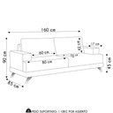 Ver mais imagens de Sofá 2 Lugares 160cm Living Pés Curvos Santi D05 Sintético Whisky - Mpozenato